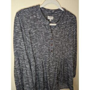 Wonderly lightweight black and white marled sweater, women size Large